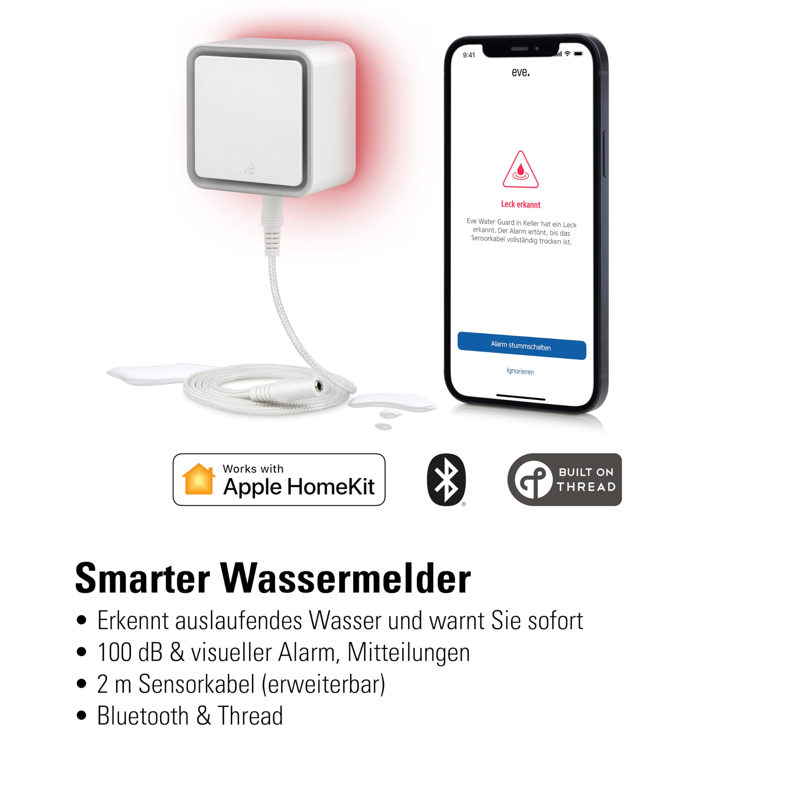 eve-water-guard-apple-home-smarter-wassermelder-mit-2-m-sensorkabel image 2
