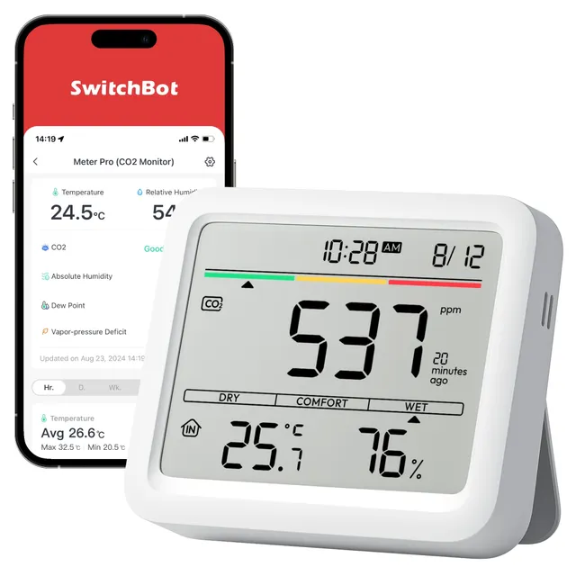 switchbot-meter-pro-co2-monitor-5-in-1-luftqualit-t-temperatur-feuchte-uhrzeit image 1