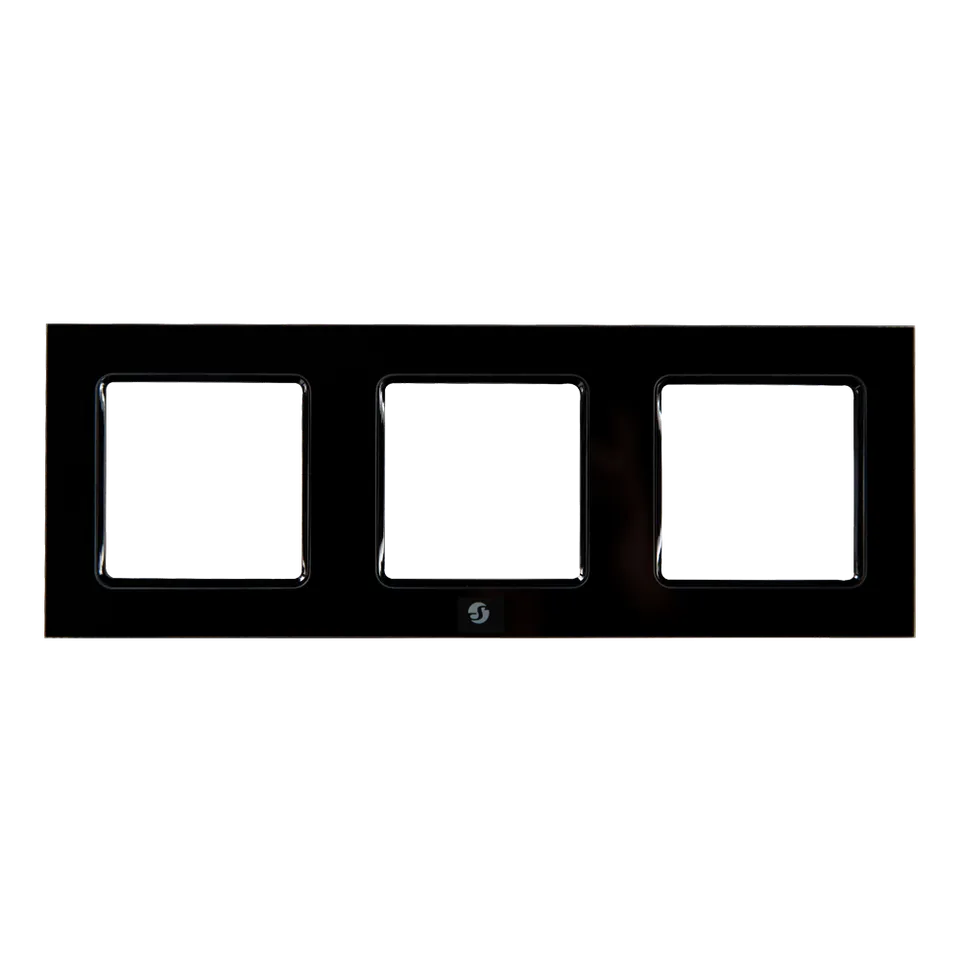 shelly-frame-for-wall-switch-black-x3-halterrahmen-3-fach image 1