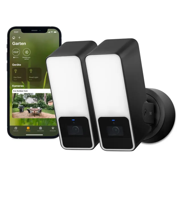eve-outdoor-cam-apple-home-2er-pack-smarte-au-enkamera-mit-flutlicht-und-persone image 1