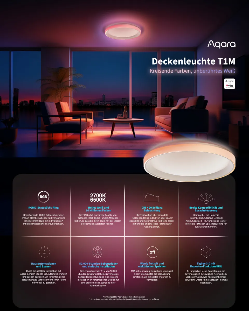 aqara-deckenleuchte-t1m-smarte-led-deckenleuchte image 1