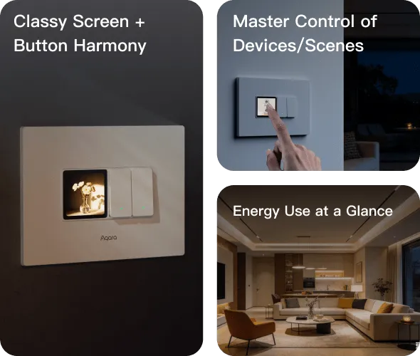 aqara-touchscreen-switch-s100-horizontal-smarter-schalter-mit-display image 1