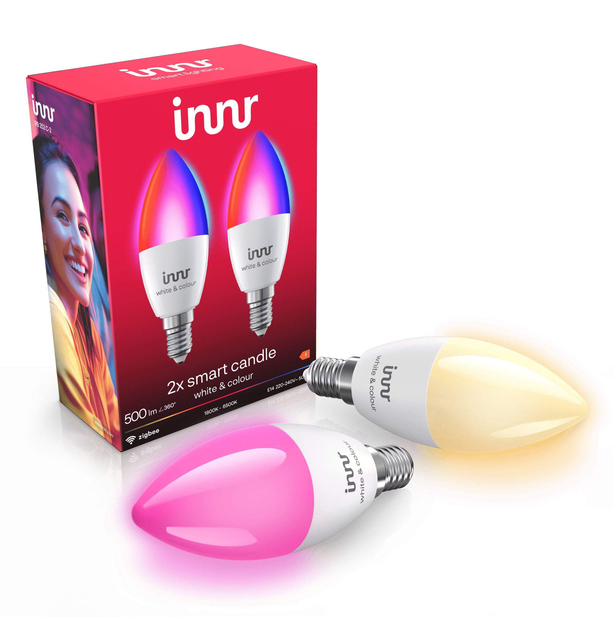 innr-smart-candle-colour-e14-smarte-kerzen-farblampe-e14-2er-pack image 1