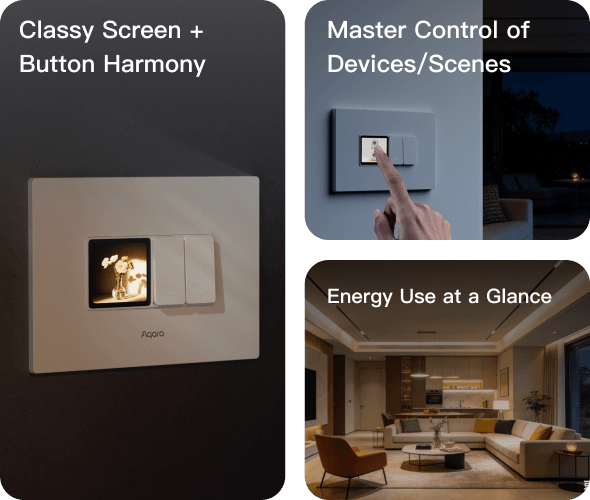 aqara-touchscreen-switch-s100-horizontal-smarter-schalter-mit-display image 1
