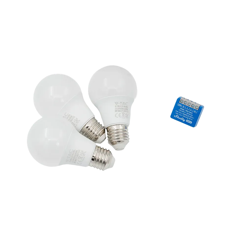shelly-1-mini-gen4-3x-v-tac-led-4000k-set-wlan-relais-matter image 1