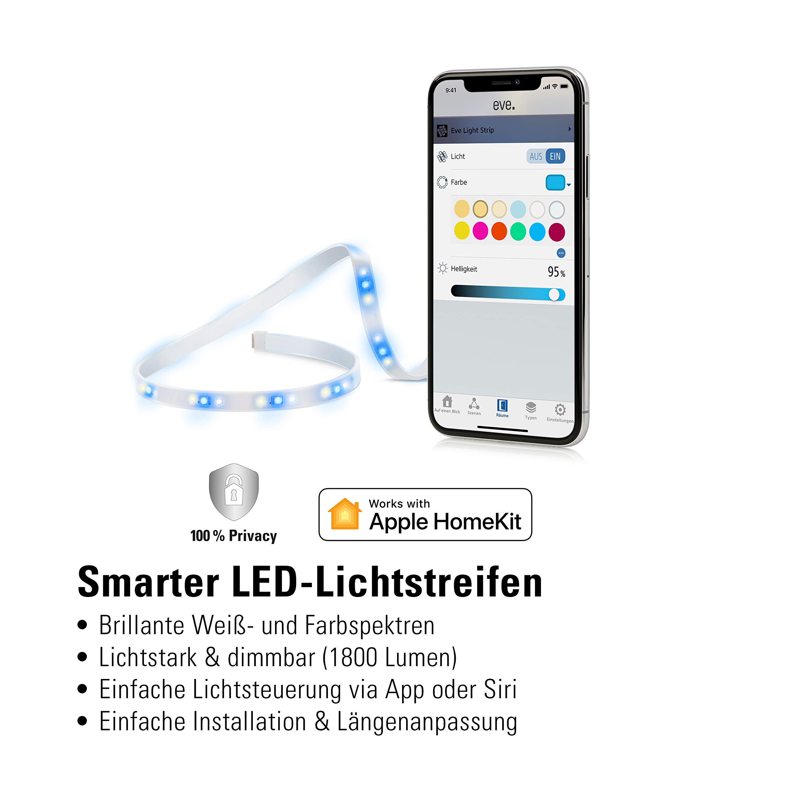 eve-light-strip-smarter-wifi-led-lichtstreifen-mit-apple-homekit-1800-lumen-adap image 2