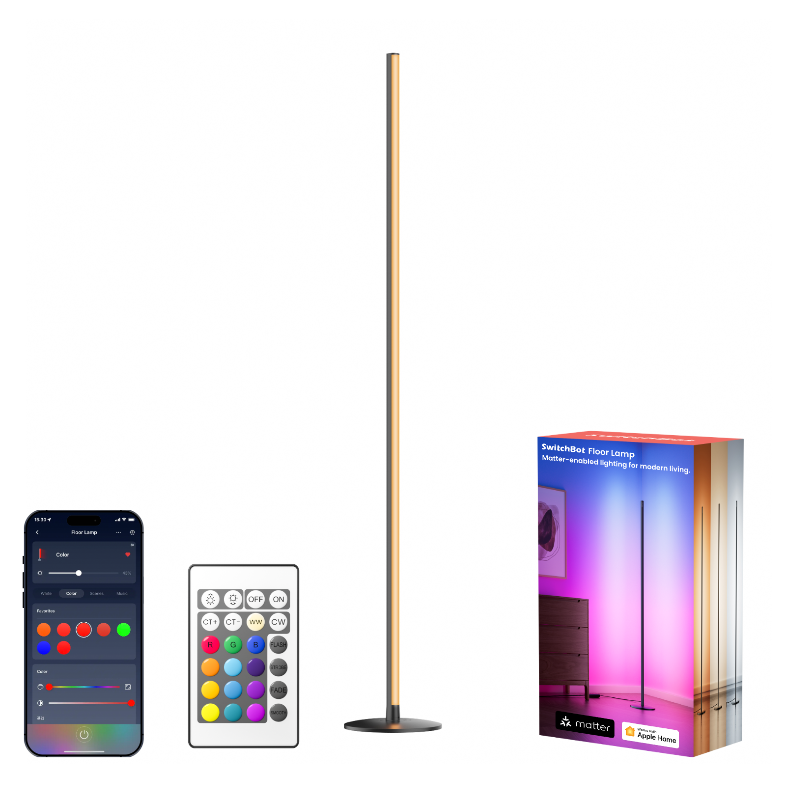 switchbot-floor-lamp-matter-stehlampe-rgb-cct-1200lm image 1