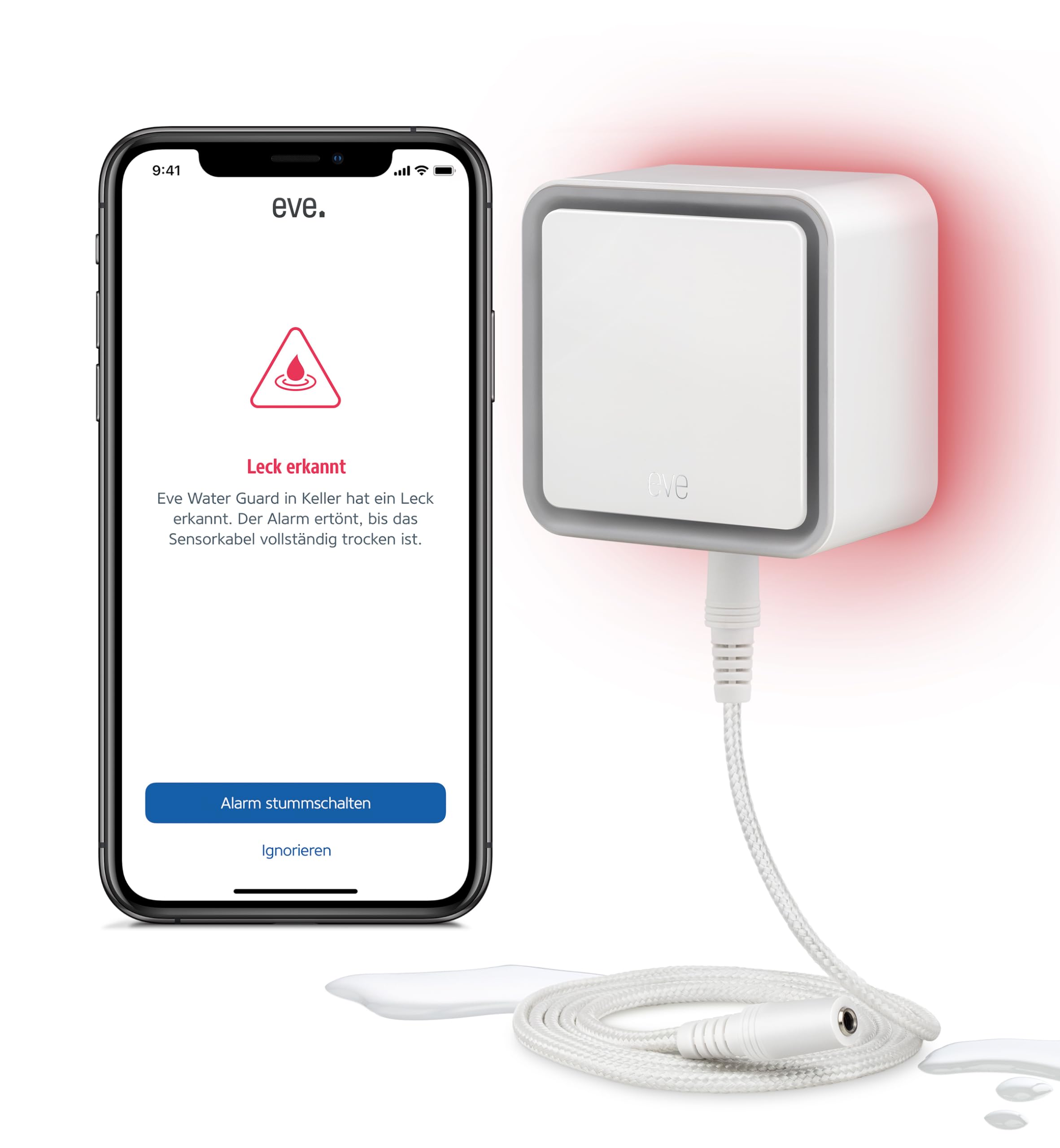 eve-water-guard-apple-home-smarter-wassermelder-mit-2-m-sensorkabel image 1