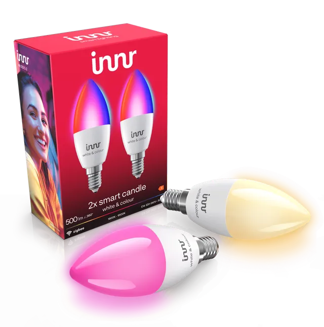 innr-smart-candle-colour-e14-smarte-kerzen-farblampe-e14-2er-pack image 1