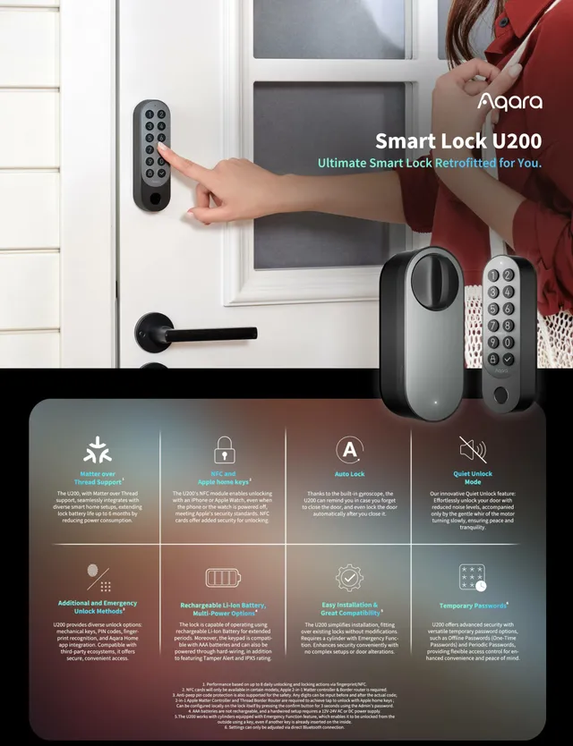 aqara-smart-lock-u200-smart-lock-nachr-st-t-rschloss-f-r-euro-zylinder image 1