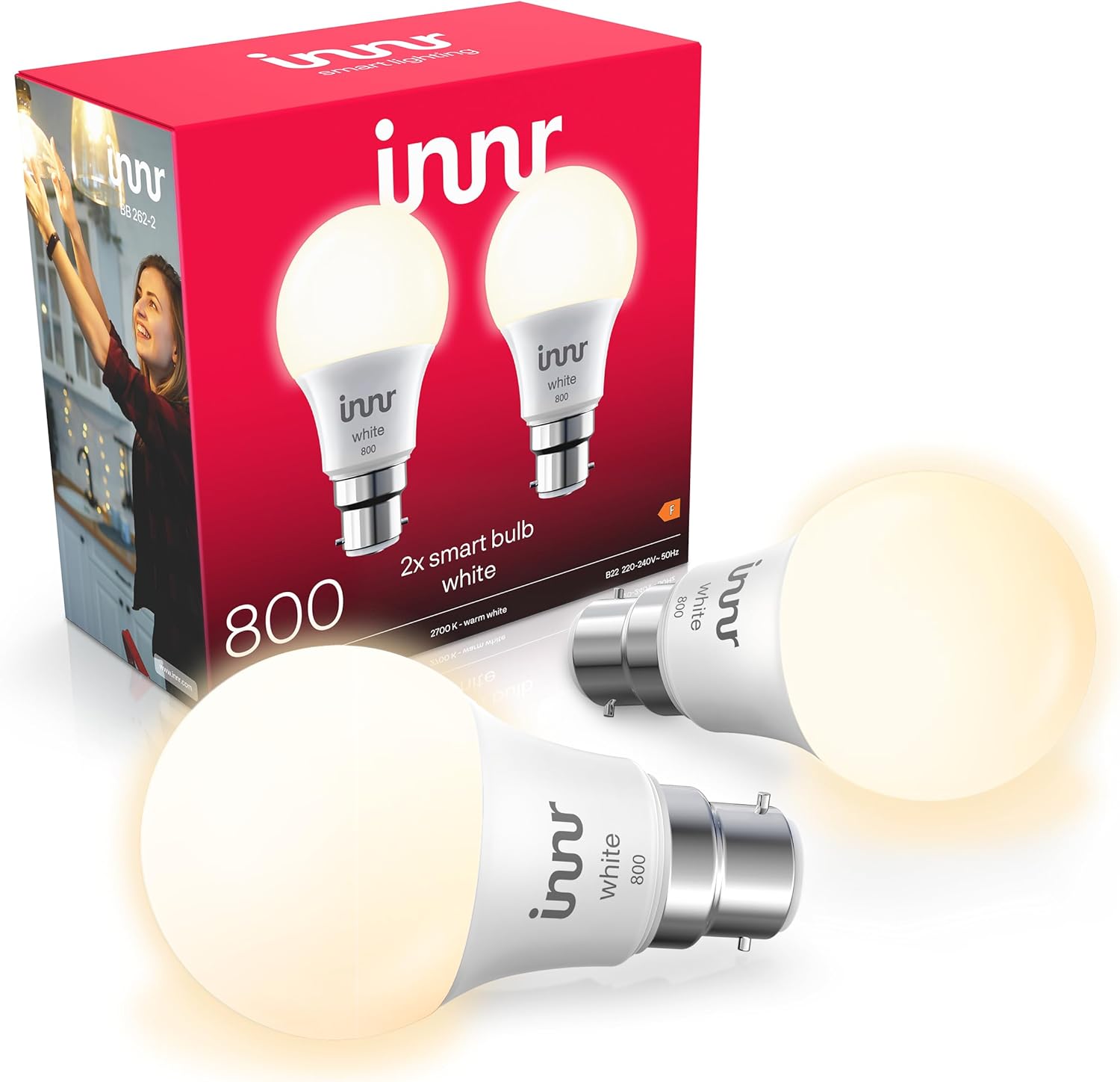 innr-smart-bulb-white-800lm-b22-smarte-wei-lampe-b22-dimmbar-2er-pack image 1